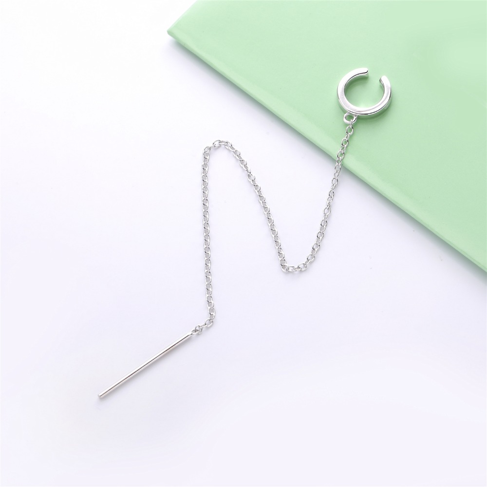 Minimalist Banded Chain Cuff Earring
