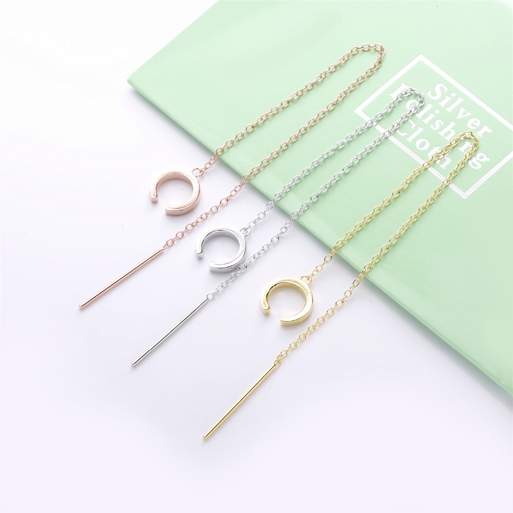 Minimalist Banded Chain Cuff Earring