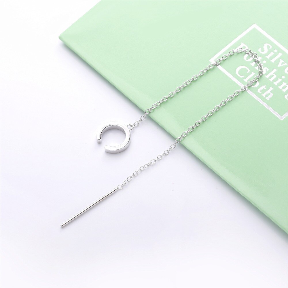 Minimalist Banded Chain Cuff Earring