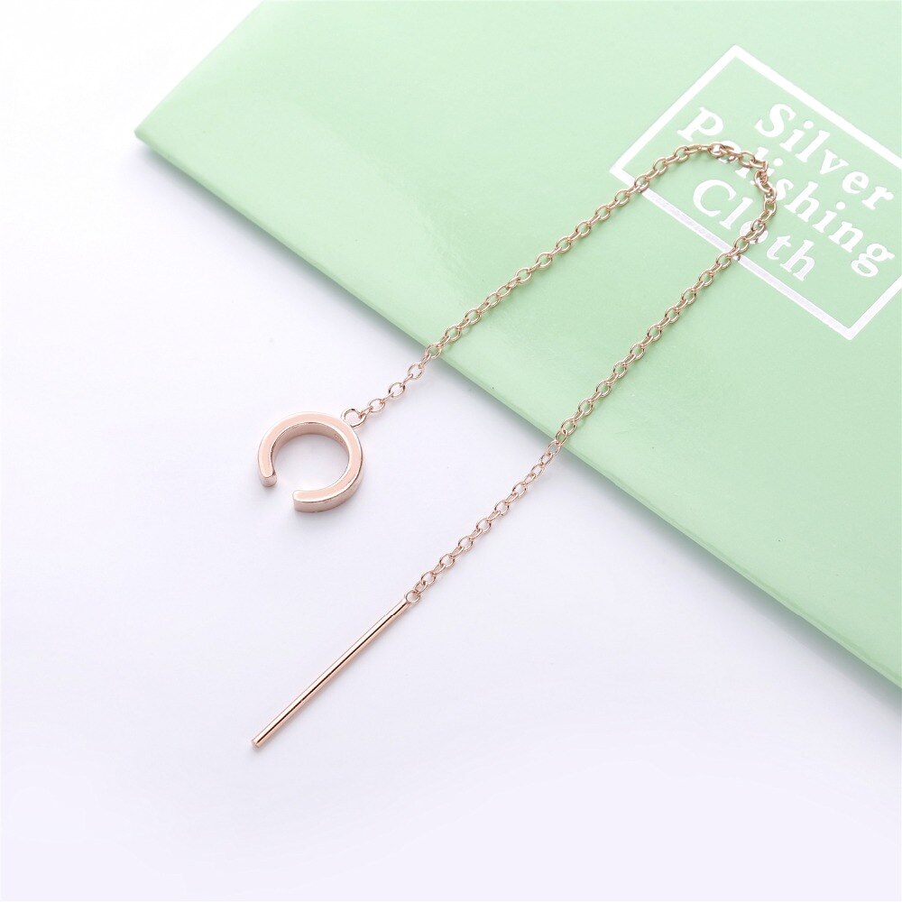 Minimalist Banded Chain Cuff Earring