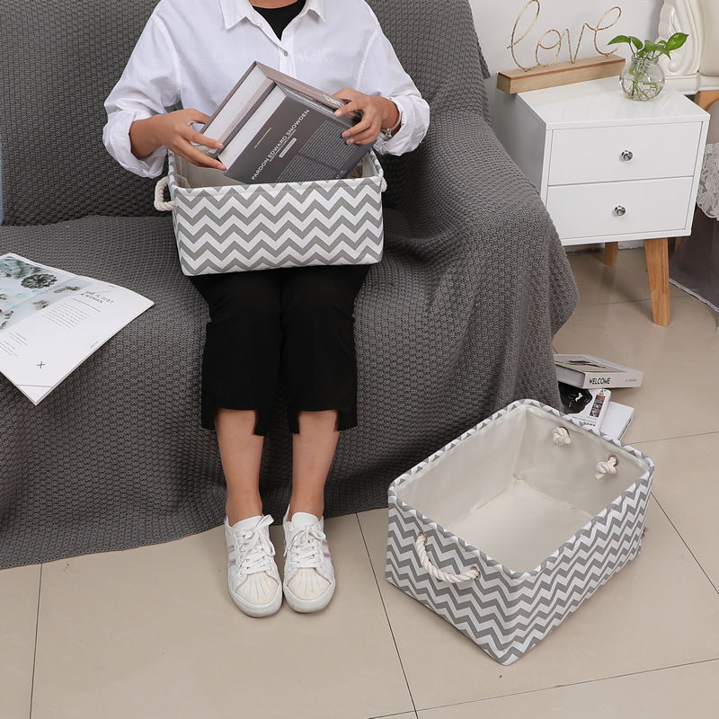 Eco-Friendly Canvas Fabric Storage Basket for Clothes