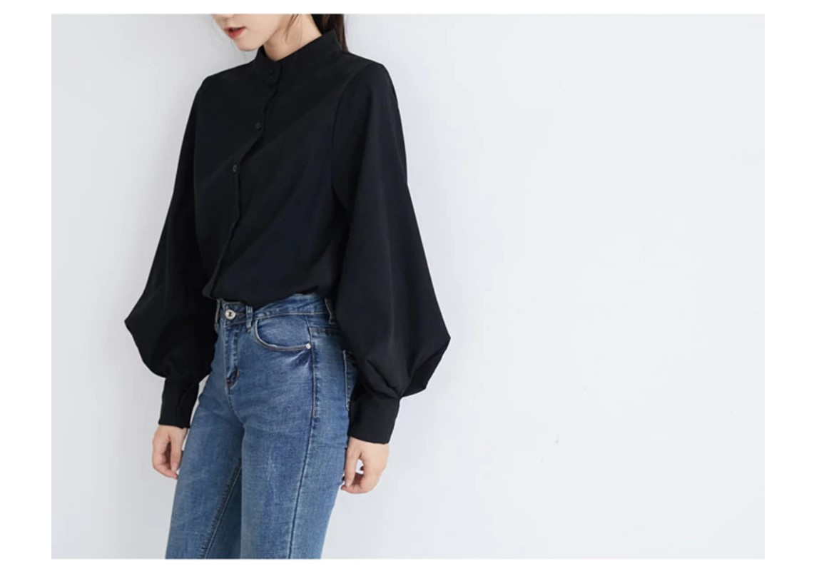 Women's Fashion Big Lantern Sleeved Blouse