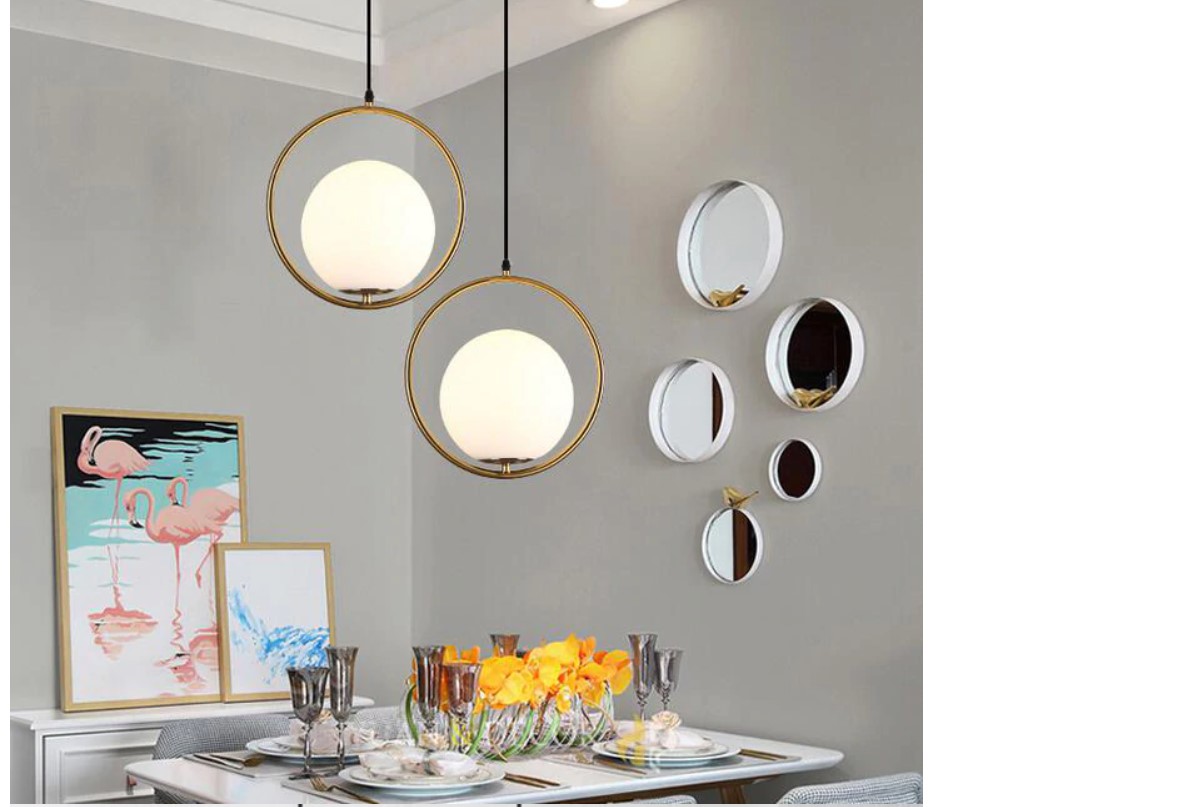 Nordic Style Metal Frame Pendant Lighting