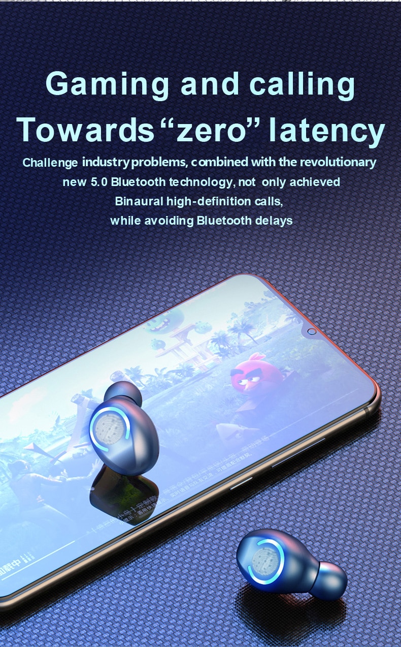 Wireless V5.0 Bluetooth Earphone with HD Stereo