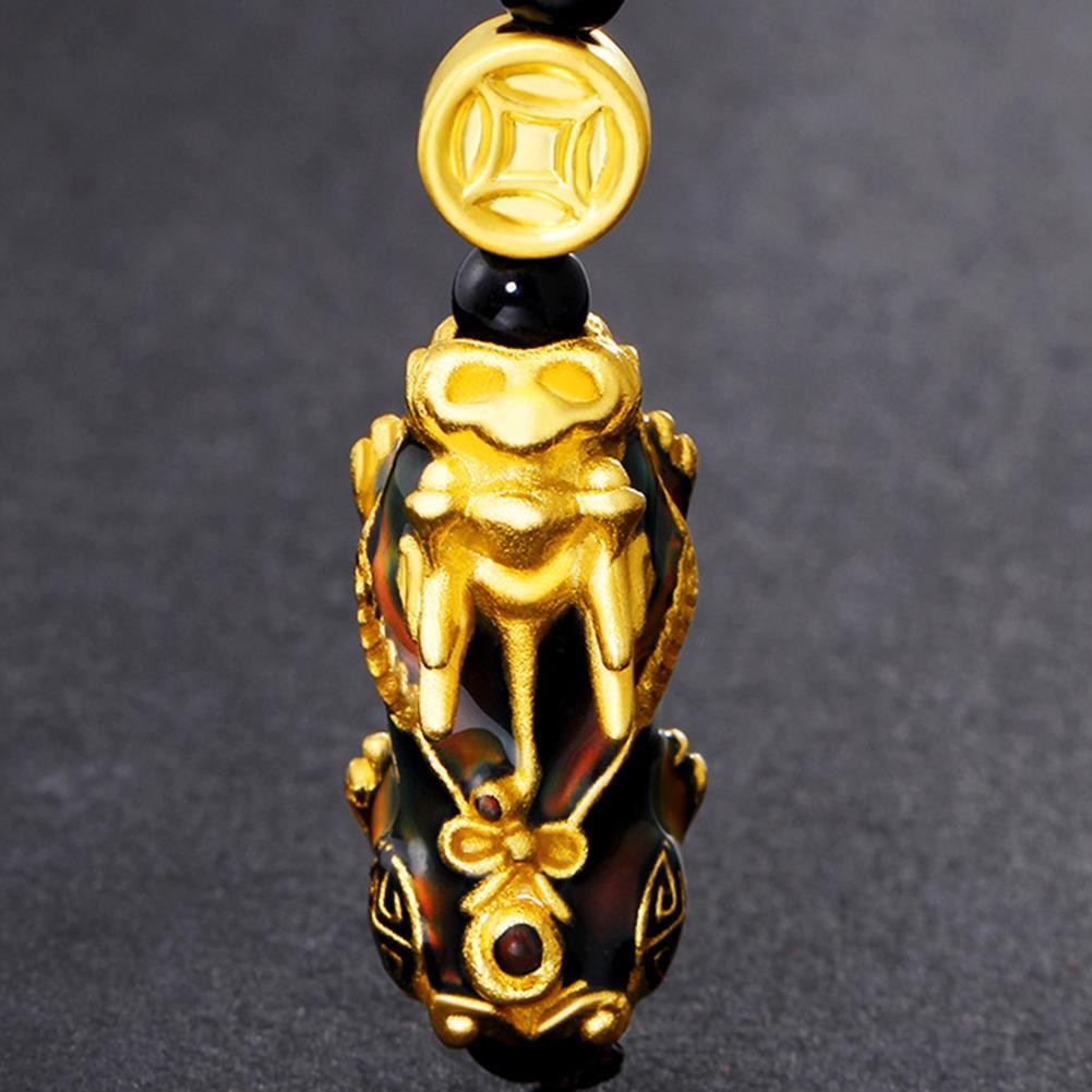 Unisex Feng Shui Style Green Beads Bracelet