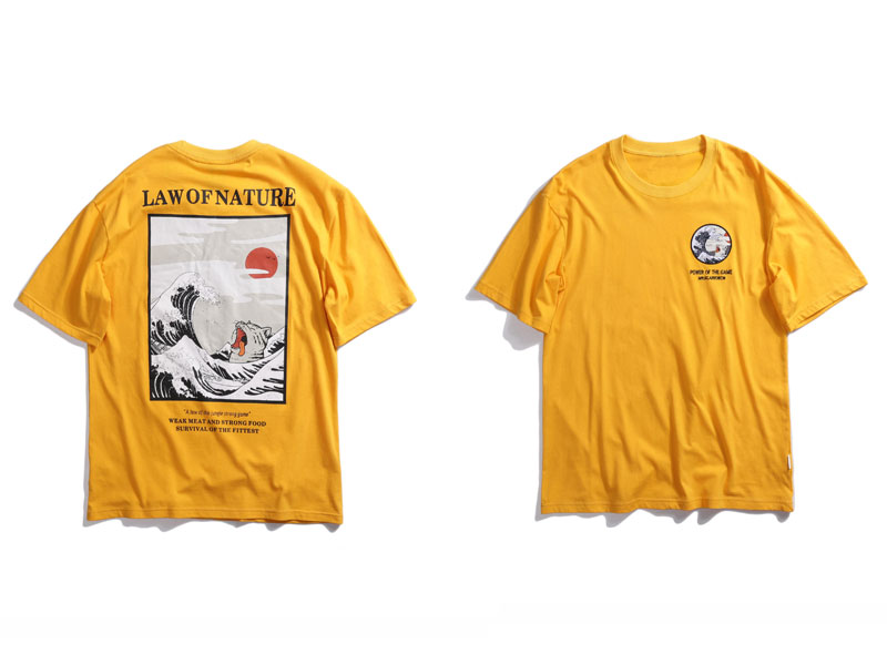 Men's Japanese Style Printed T-Shirt