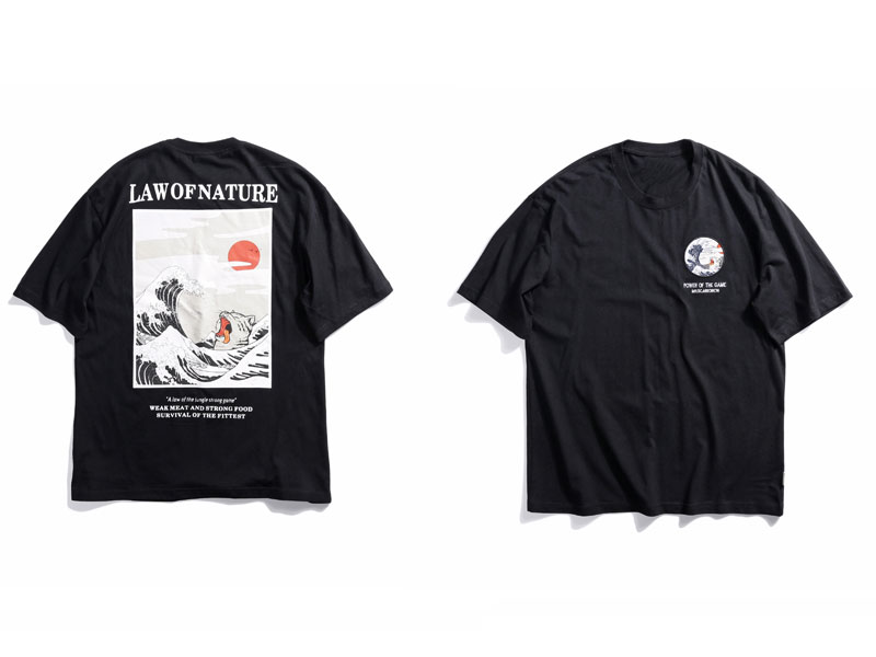 Men's Japanese Style Printed T-Shirt