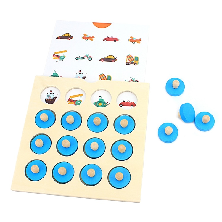 Compact Wooden Memory Matching Game