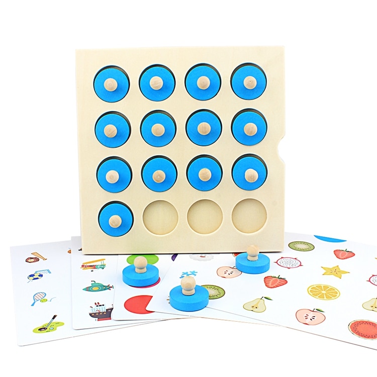 Compact Wooden Memory Matching Game