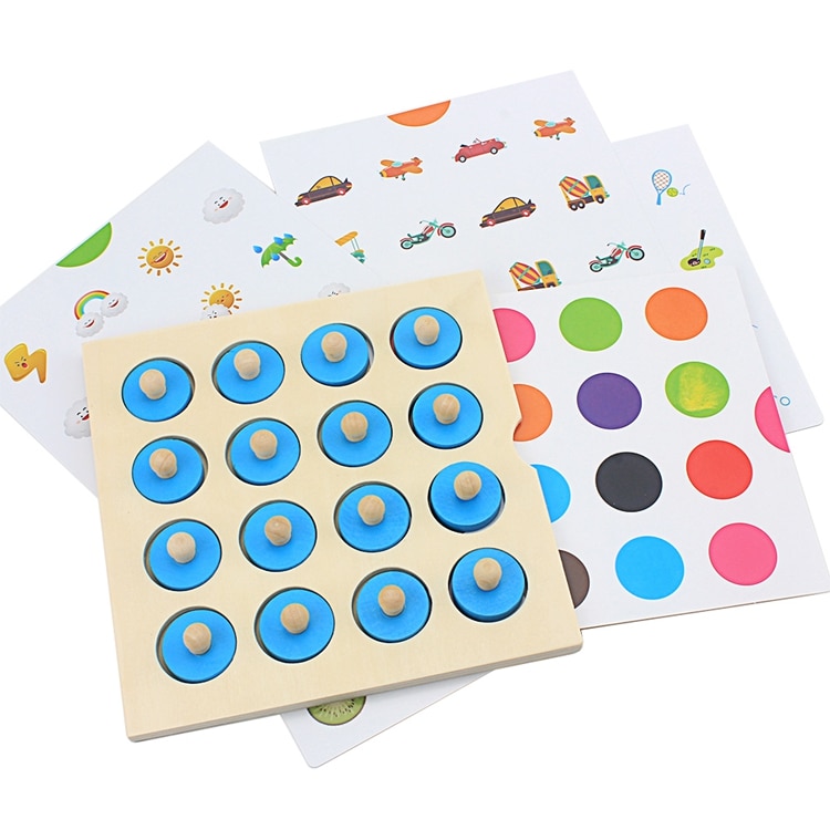 Compact Wooden Memory Matching Game
